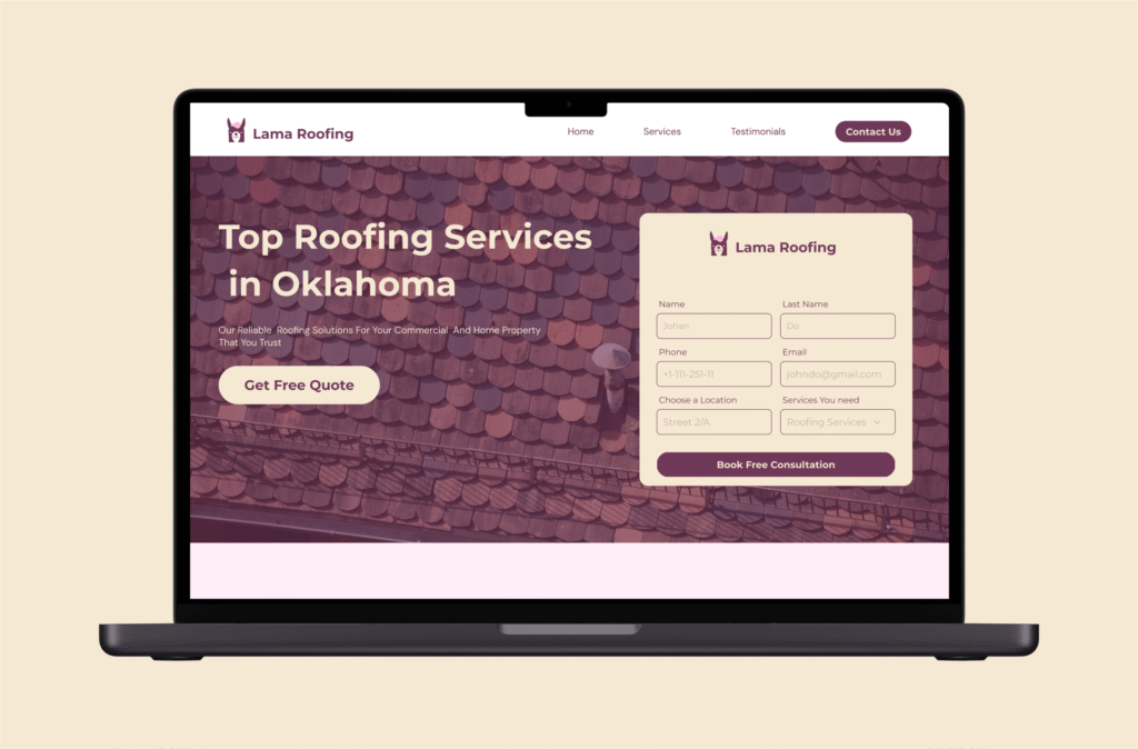Roofing and Construction Landing Page